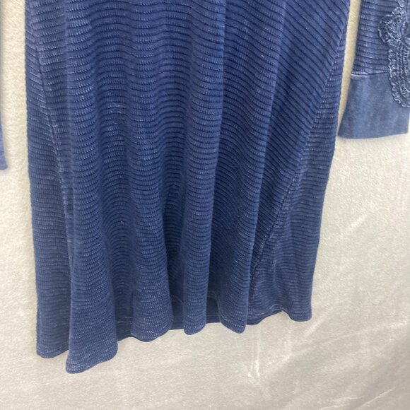 ABLE Waffle Knit Long Sleeve Dress Sz Medium Distressed Boho Anthropologie Blue - Picture 10 of 14